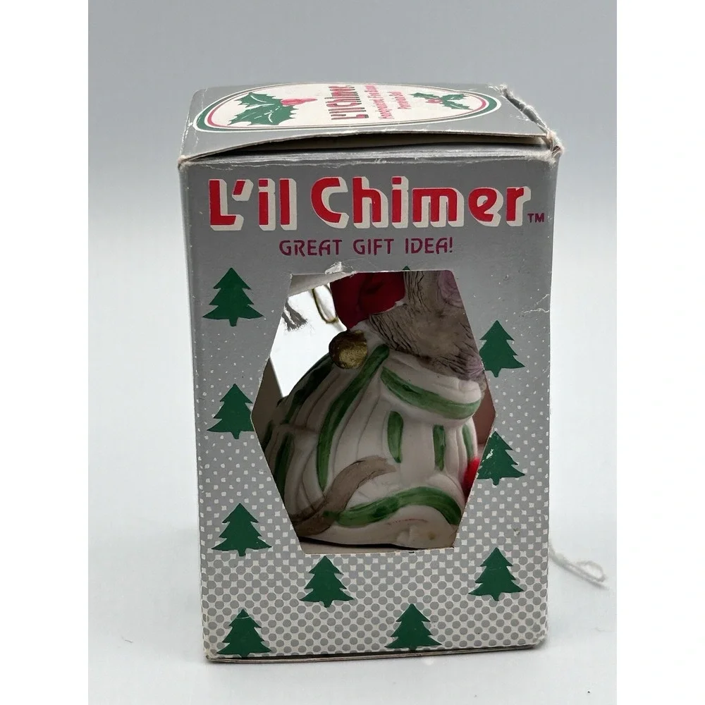 Jasco Little Chimer SLEEPY MOUSE Christmas Bell/Ornament 2-3/4